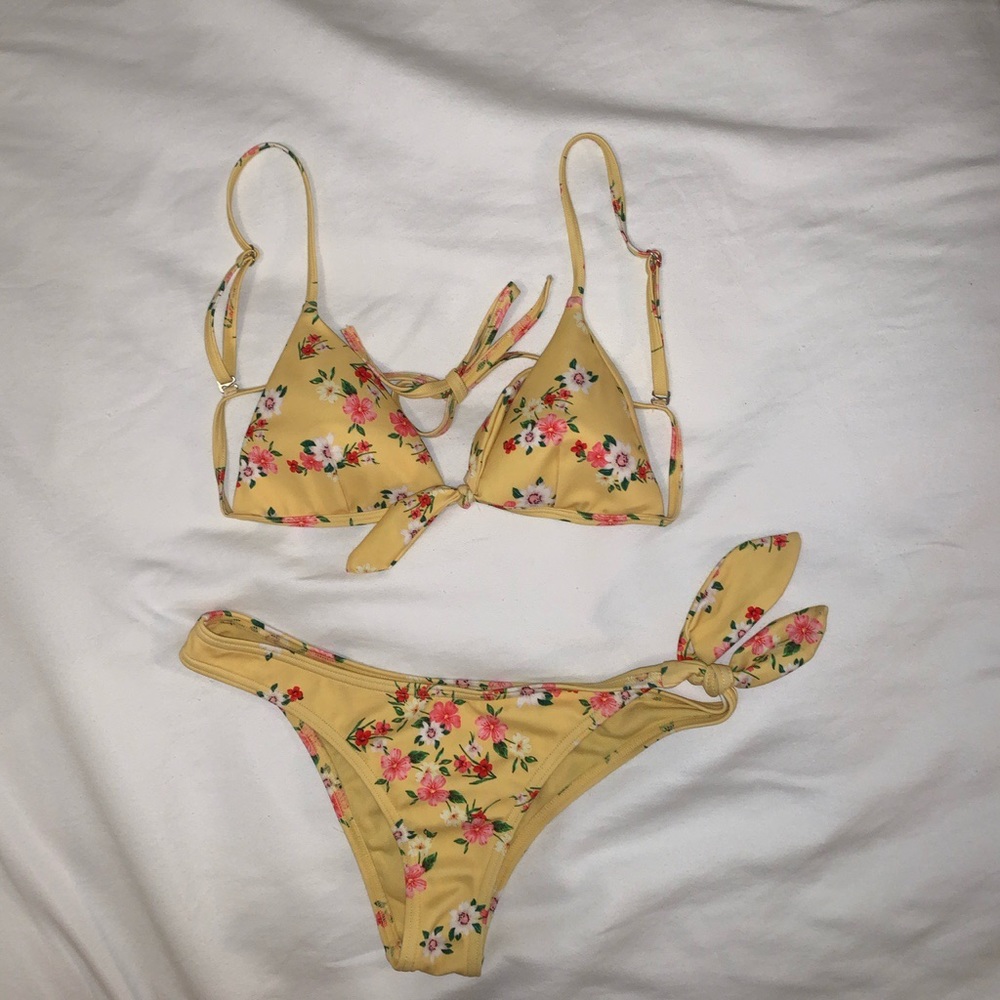 Yellow Floral Bikini from Topshop